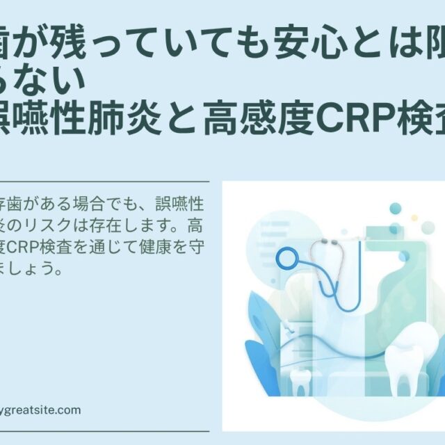 残存歯があっても安心とは限らない？誤嚥性肺炎と高感度CRP検査のイメージ画像（ヘルシーライフデンタルクリニック）
